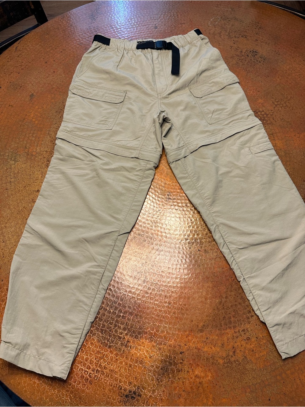 Royal Robbins Convertible Hiking Pants — Khaki with Black Belt